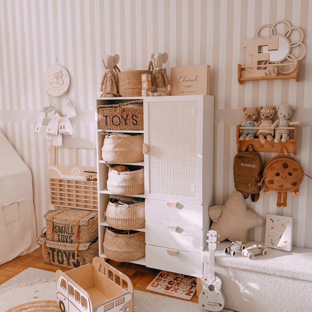 Dekornik Tapete Simple Rustic Beige Weiss Streifen 50 x 280