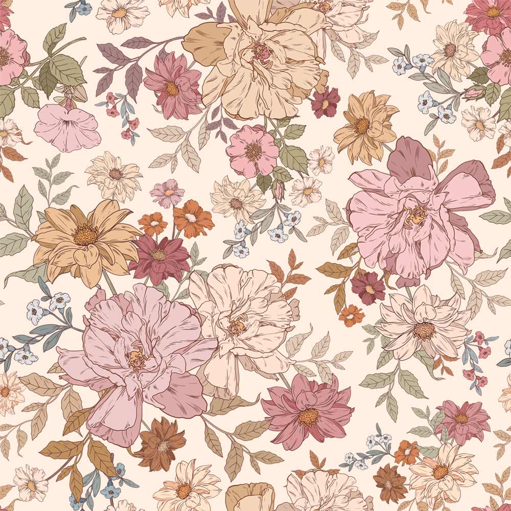 Dekornik Tapete Rainbow Blumen Streifen 100 x 280