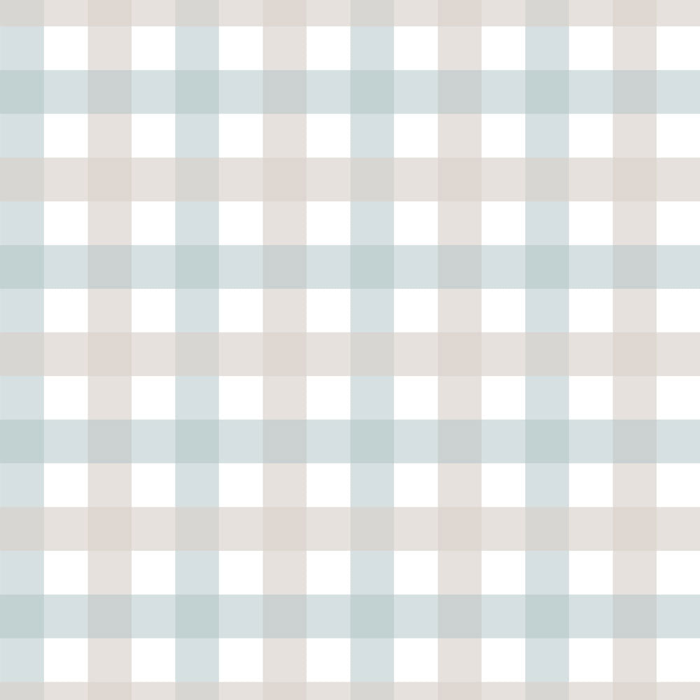 Dekornik Tapete Provence check beige blue small Streifen 100 x 280