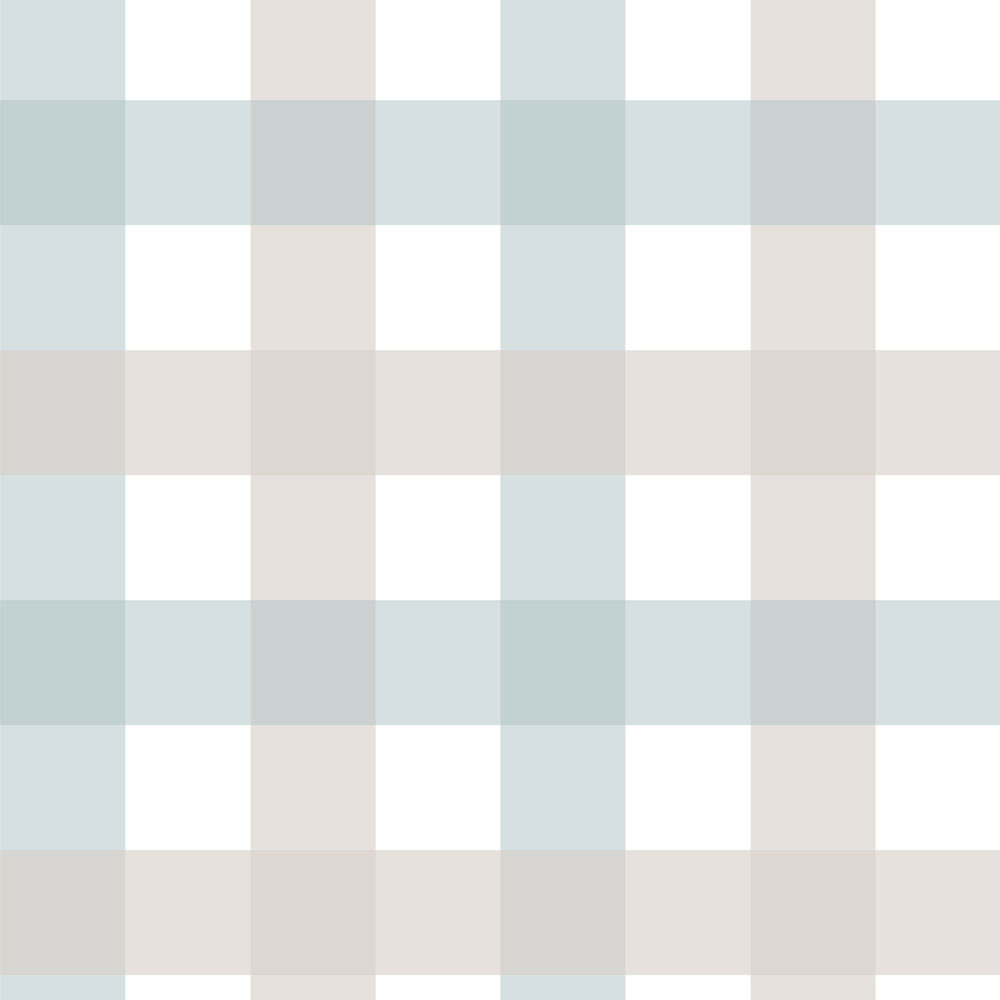 Dekornik wallpaper Provence check beige blue medium stripes 100 x 280