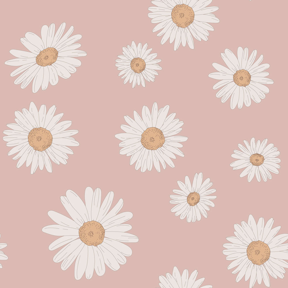 Dekornik Tapete Tuscan Gänseblümchen Rosa Streifen 100 x 280