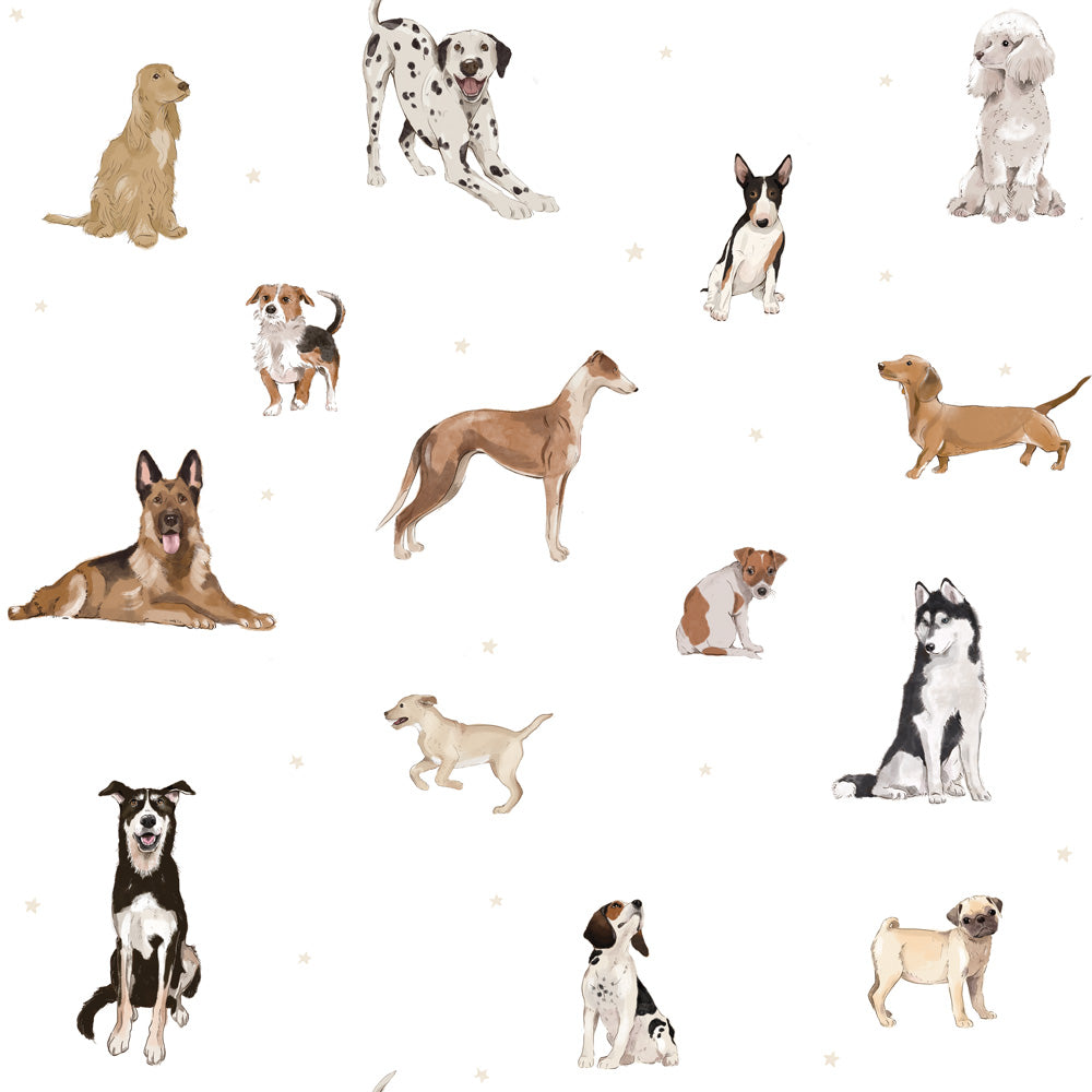 Dekornik Tapete Hunde are The Best Weiss Streifen 100 x 280