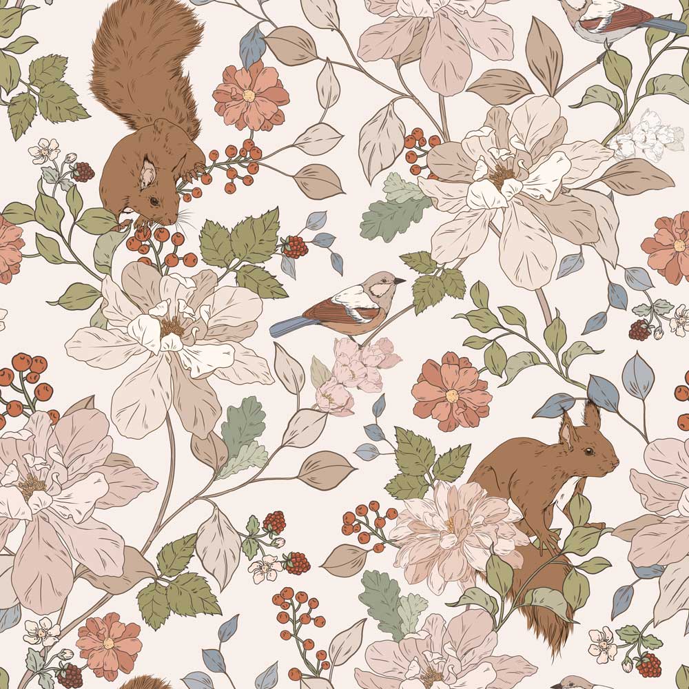 Dekornik papier peint Squirrels in the Woods rayures 100 x 280