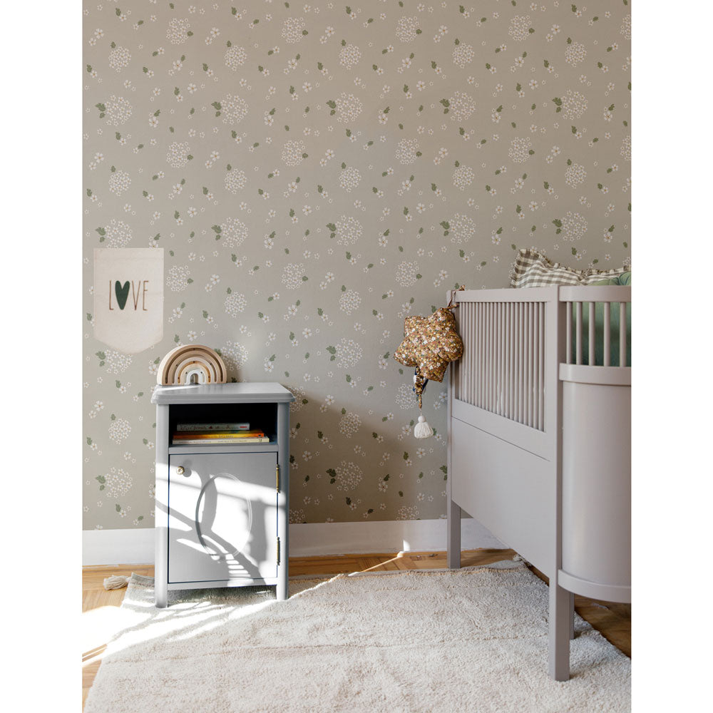 Dekornik papier peint blanc bouquets rayures 50 x 280