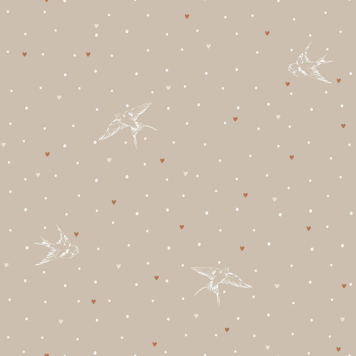 Dekornik Tapete Swallows on beige Streifen 50 x 280