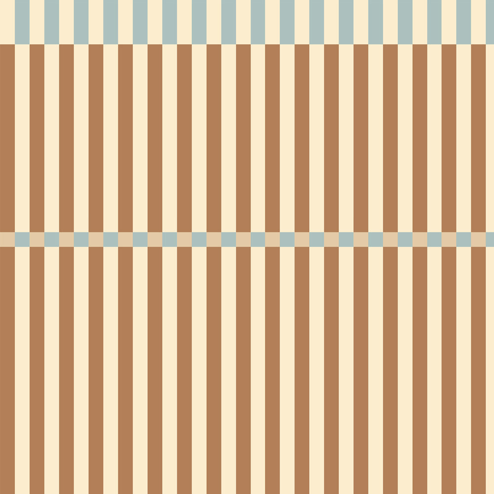 Dekornik Tapete Streifen nostalgia brown blue vintage Streifen 50 x 280