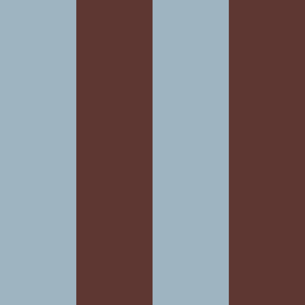 Dekornik Tapete Wide stripes classy brown and misty blue Streifen 50 x 280
