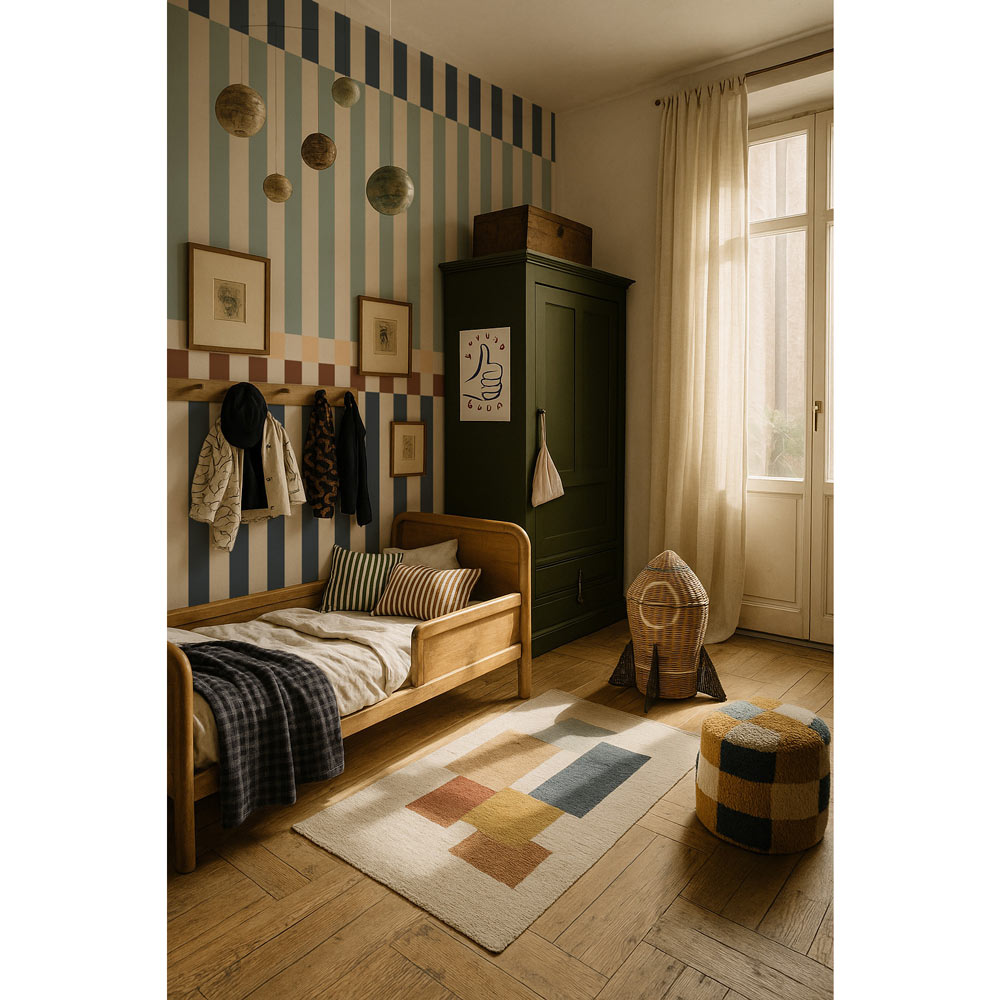 Dekornik Tapete Streifen happy 2 colours navy blue and mint Streifen 50 x 280
