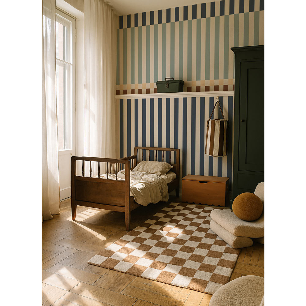 Dekornik Tapete Streifen happy 2 colours navy blue and mint Streifen 50 x 280