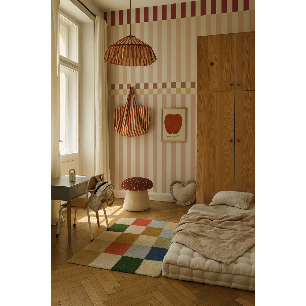 Dekornik papier peint rayures happy cherry rose rayures 50 x 280