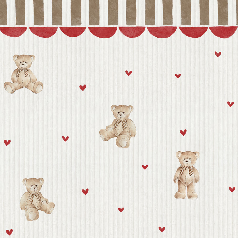 Dekornik Tapete Teddy bears with ornament Streifen 50 x 280
