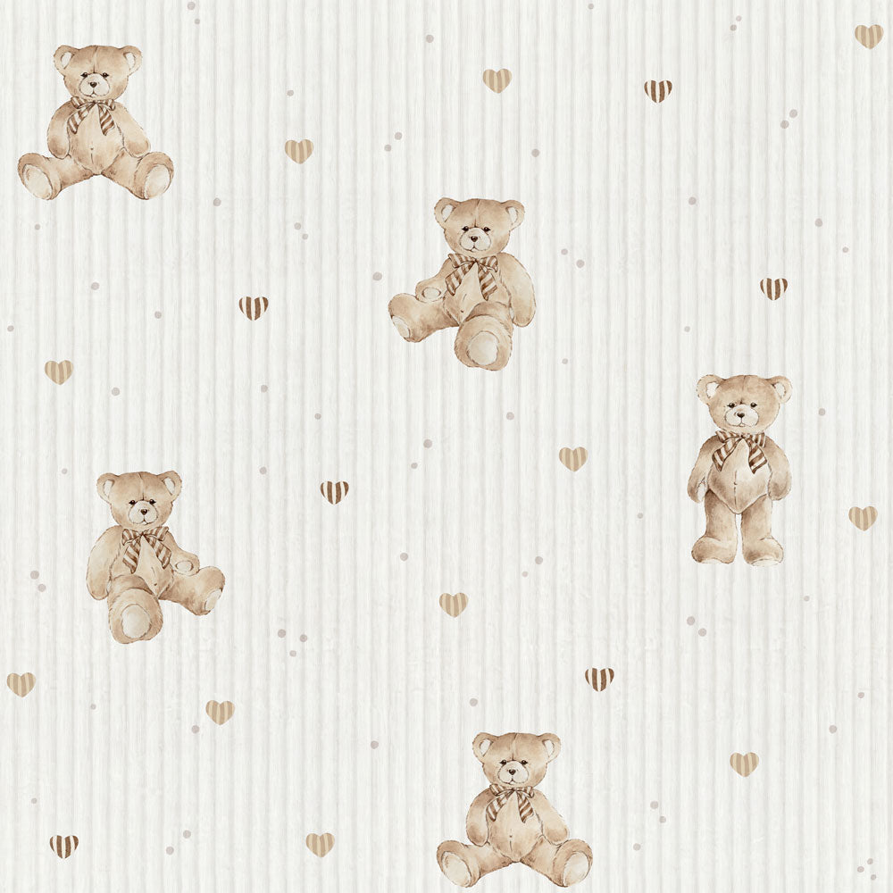 Dekornik wallpaper teddy bears cute stripes 50 x 280