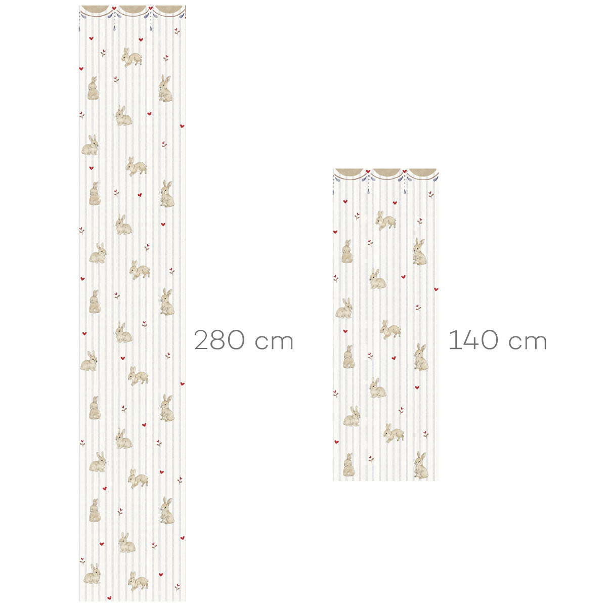 Dekornik Tapete Hasen hearts with ornament Streifen 50 x 280