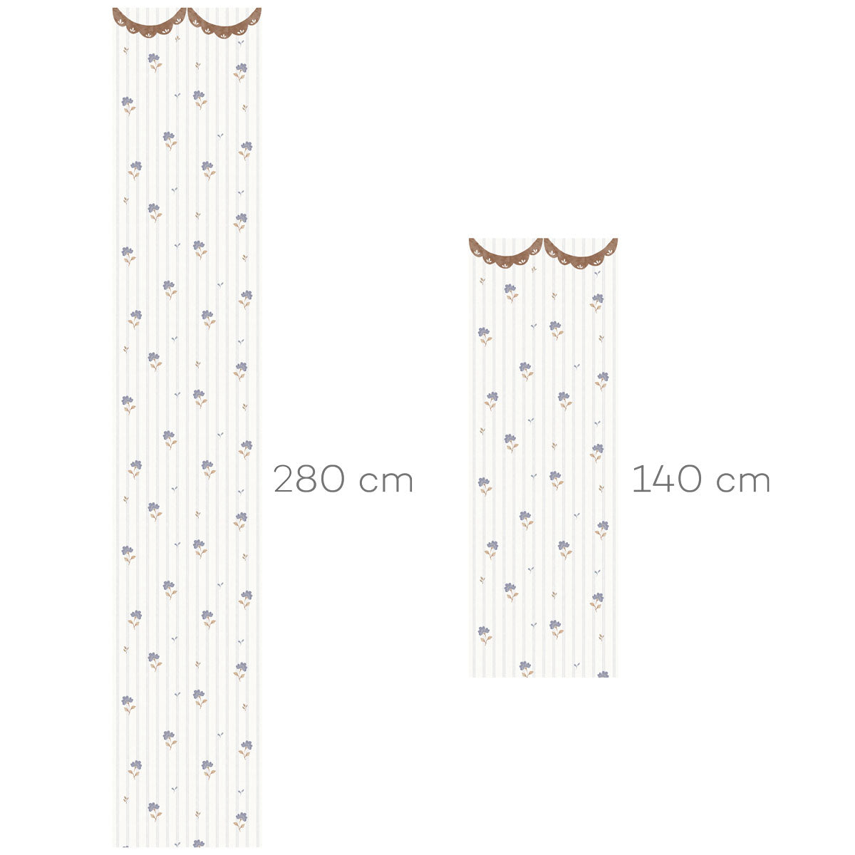 Dekornik Tapete Delicate retro flowers with ornament Streifen 50 x 280