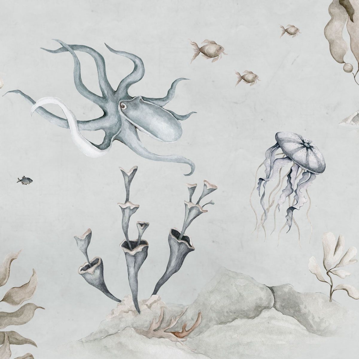 Dekornik wallpaper Underwater World gray stripes 100 x 280