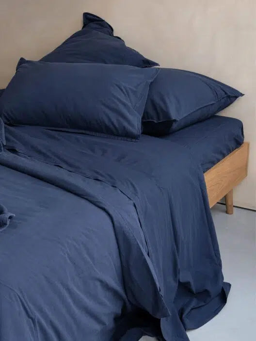 Oona fitted sheet Dark Blue