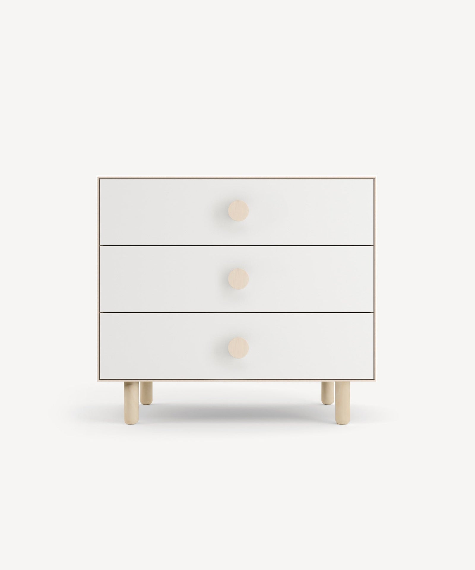 Oeuf NYC Dot Commode avec 3 tiroirs, bouleau