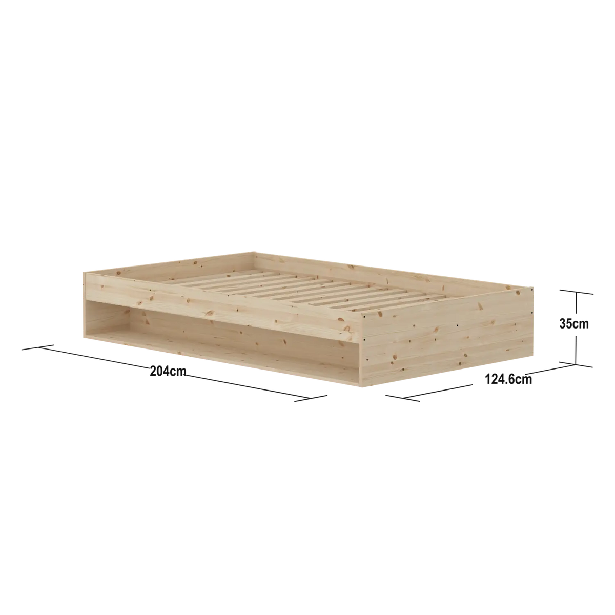 Flexa Grow Doppelbett mit Regal 120 x 200 cm Natur