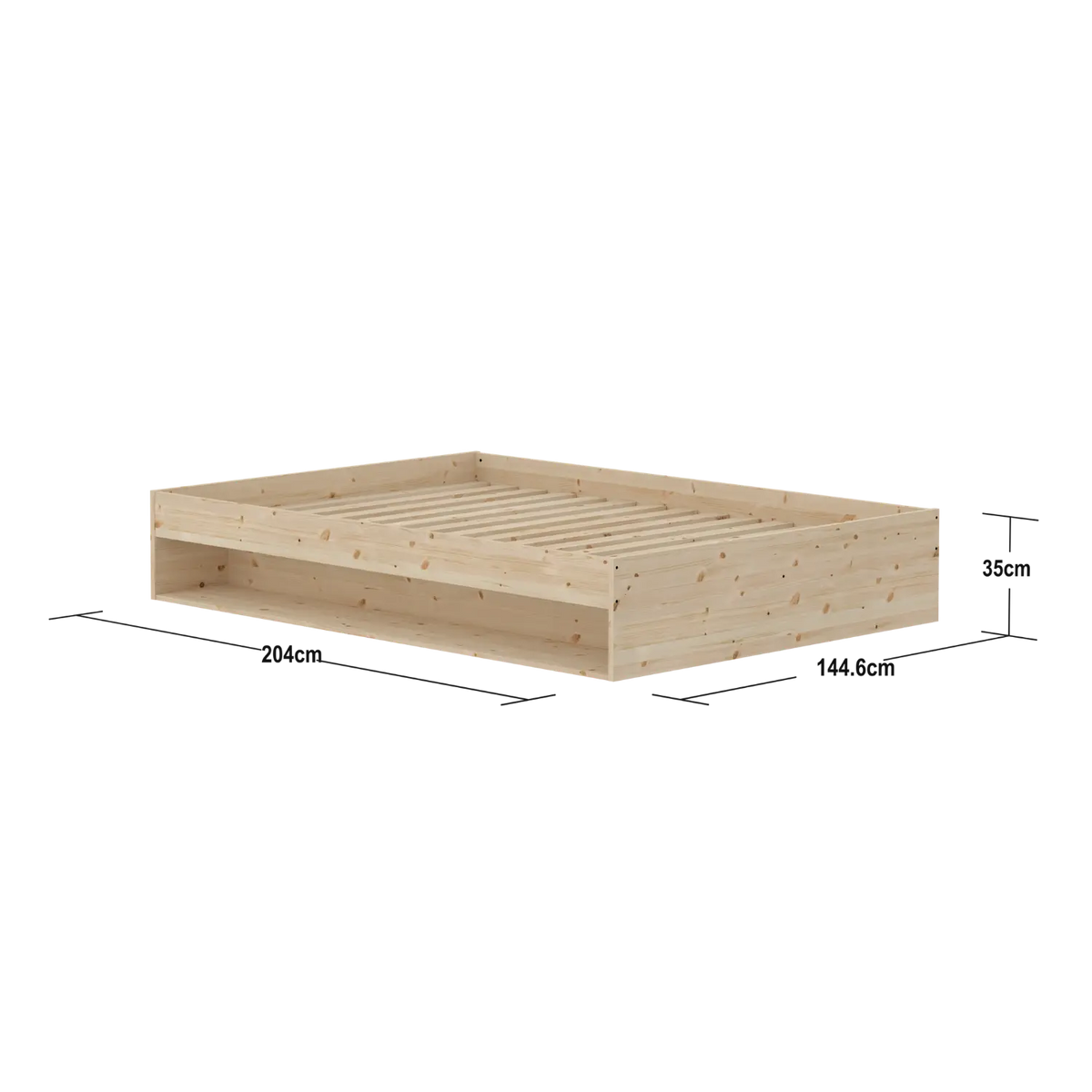 Flexa Grow Doppelbett mit Regal 140 x 200 cm Natur