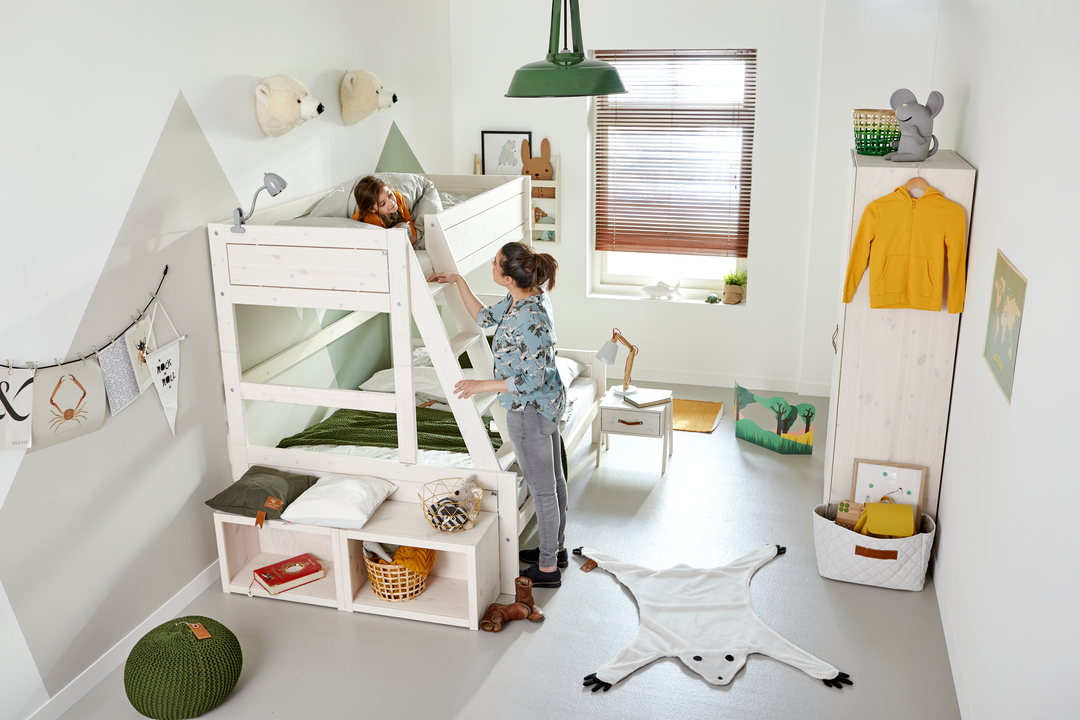 Family Etagenbett mit Leiter Weiss