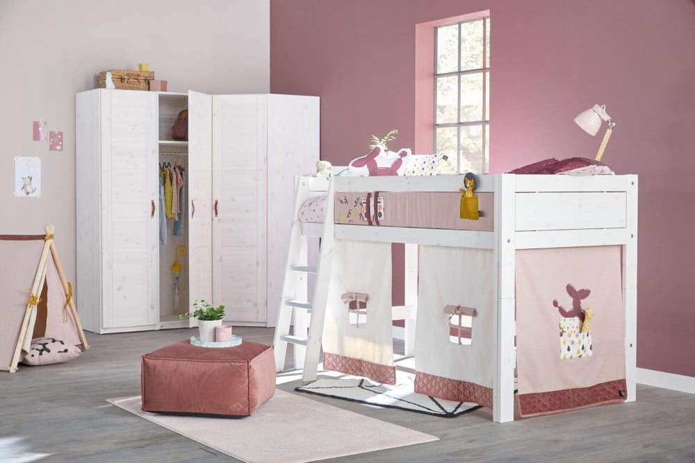 Lifetime Kidsroom Halbhohes Bett mit schräge Leiter