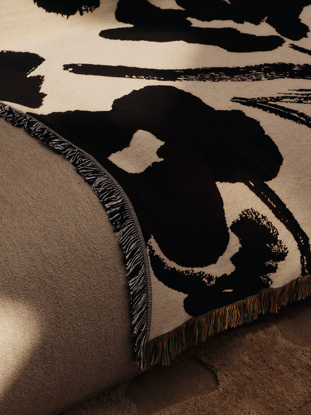 Ferm Living Cilla Tapestry Couverture - Off-white/Dark Grape