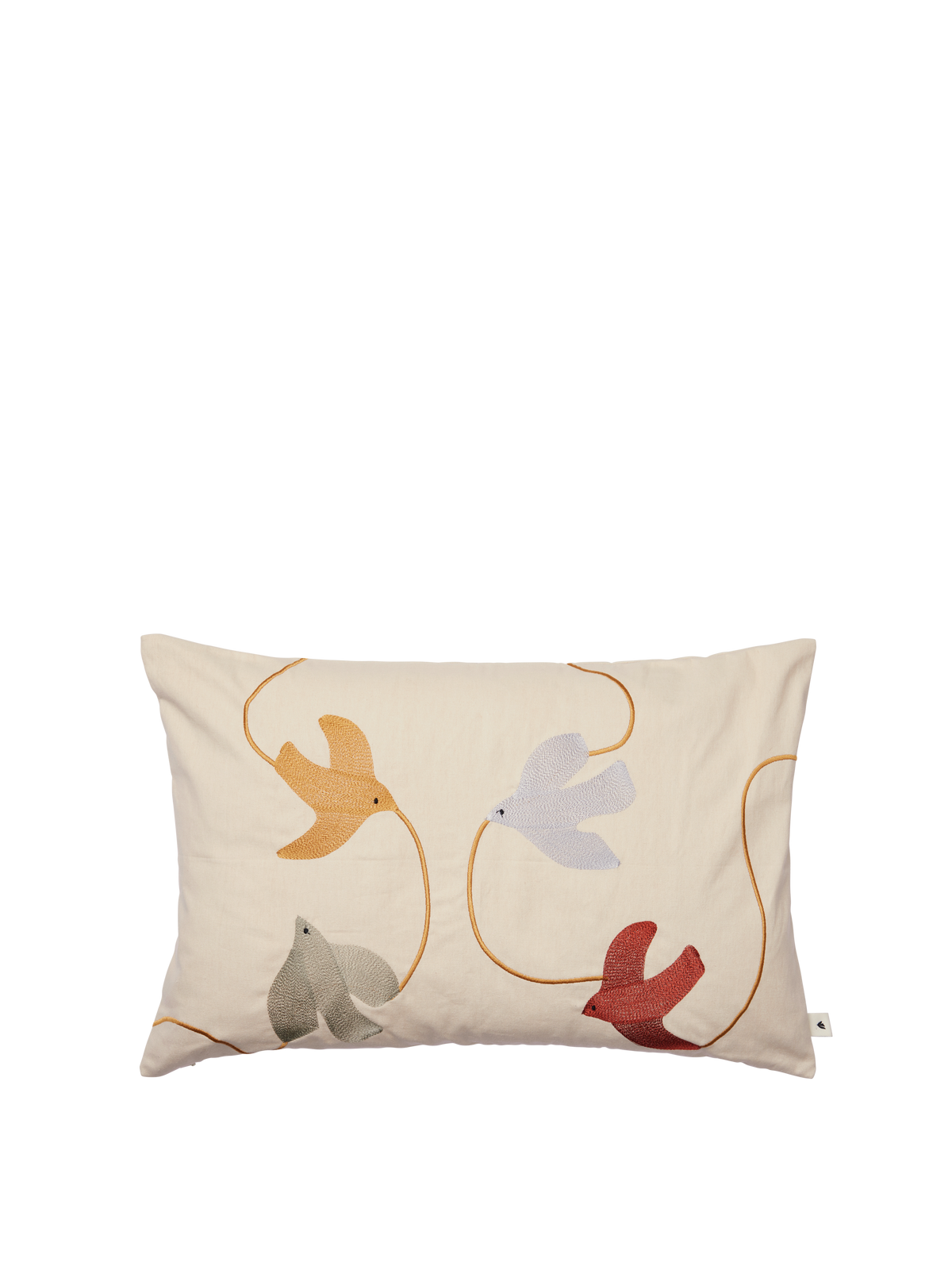 Ferm Living Swif Bird Embroidered Cushion Cover - Rectangular