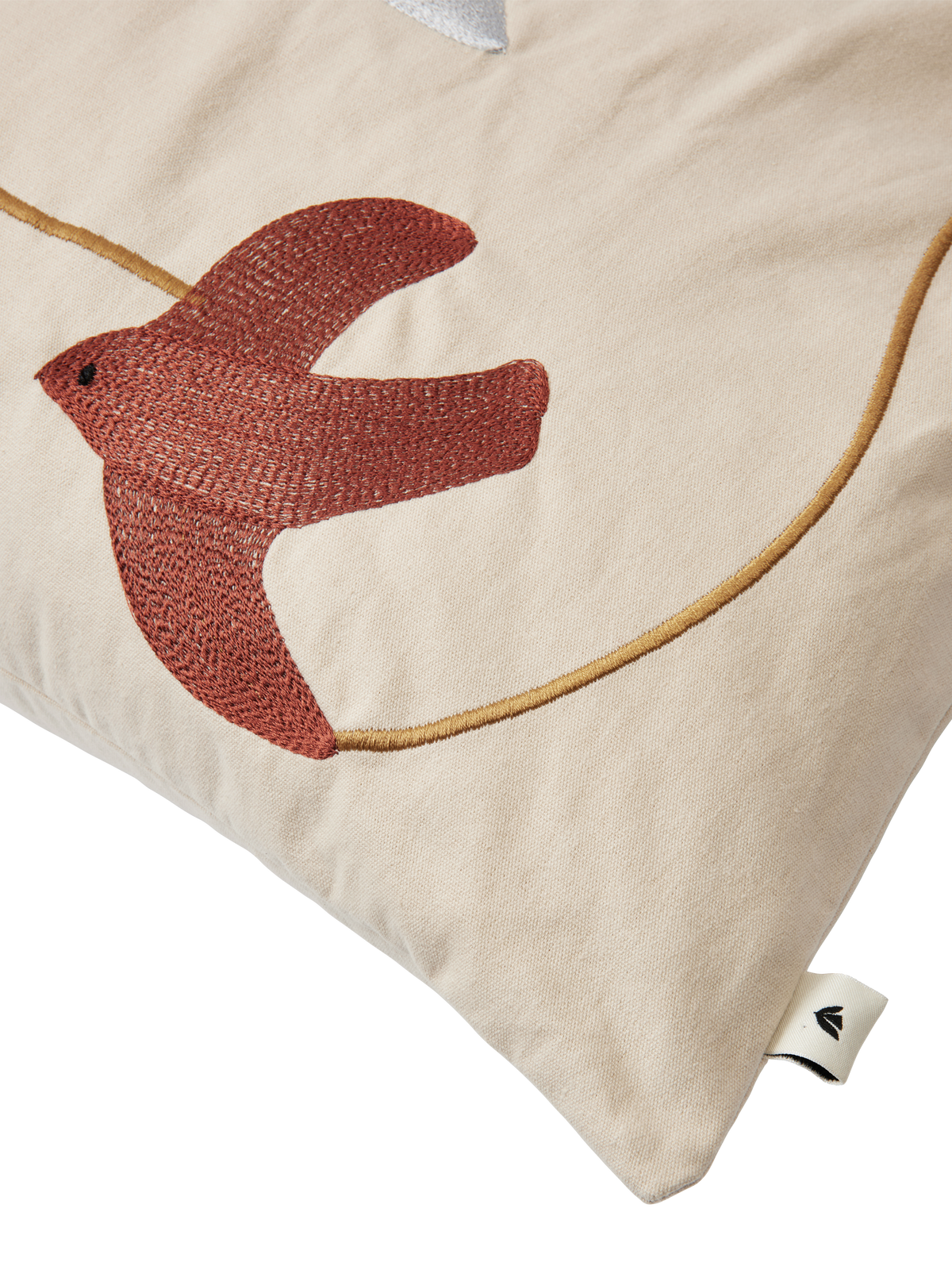 Ferm Living Swif Bird Embroidered Cushion Cover - Rectangular