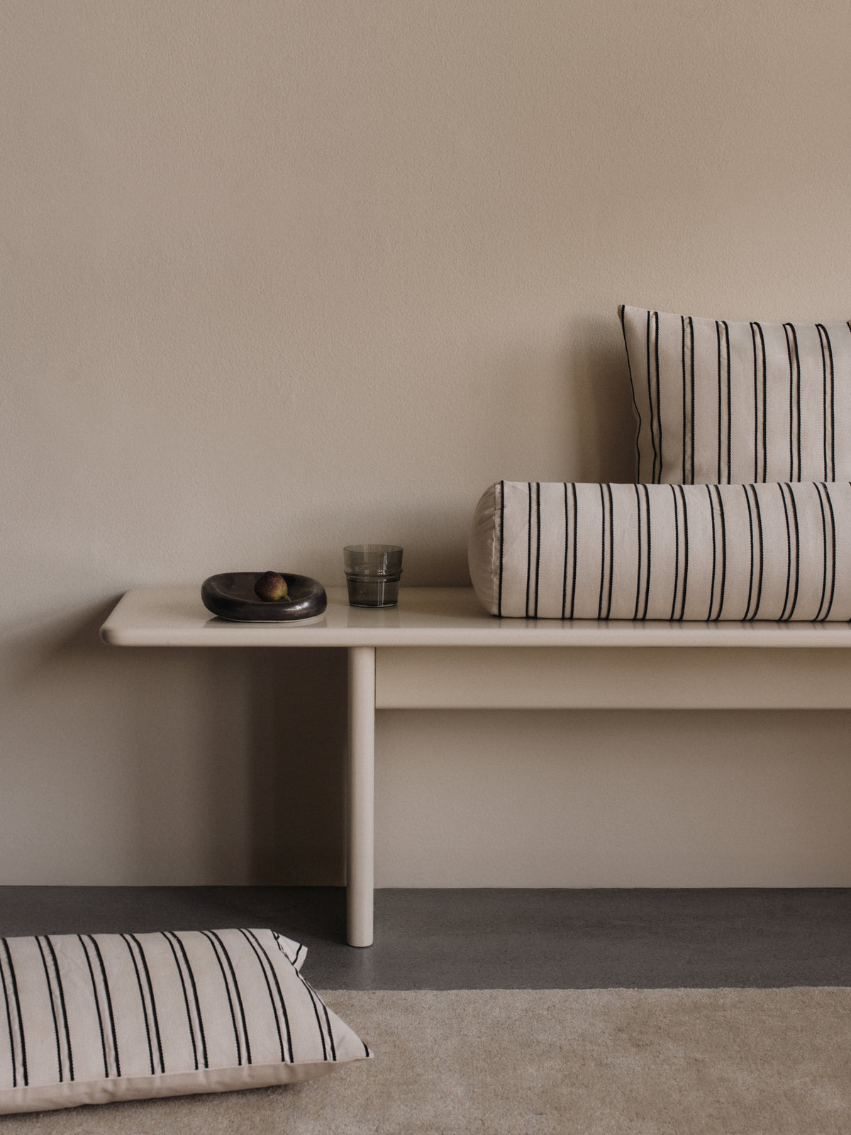 Ferm Living Twill Kissen Cover - Rectangular - Off-white/Blac