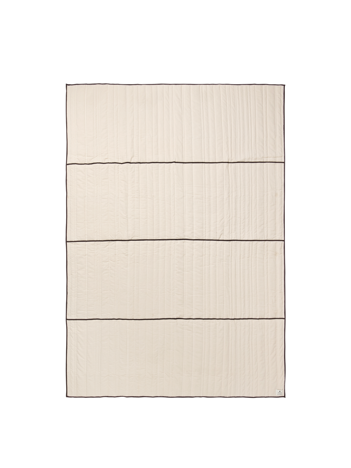 Ferm Living Vari quilted bedspread - Single - Natural/Dark Cho
