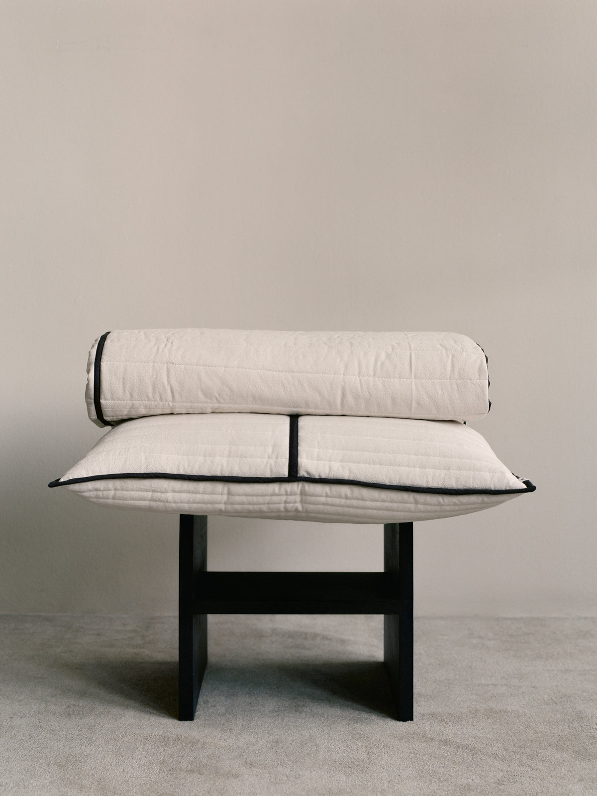 Ferm Living Vari quilted bedspread - Single - Natural/Dark Cho