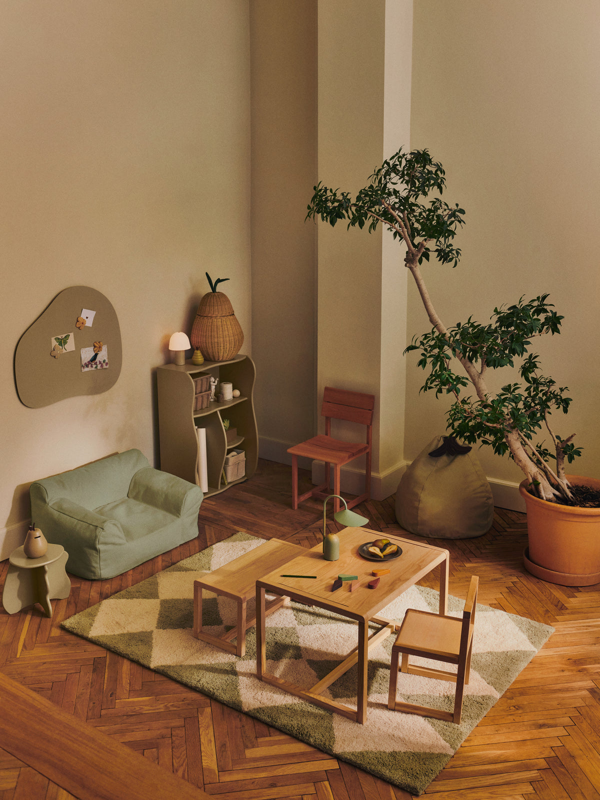 Ferm Living Billow Beanbag - Tea Green