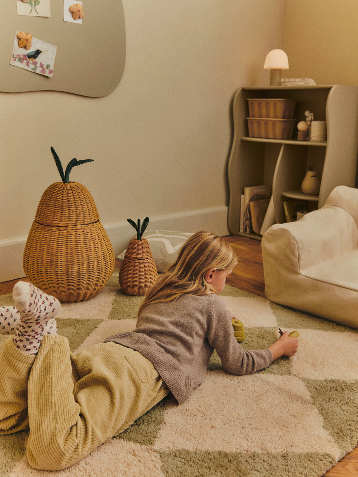 Ferm Living Pear woven storage basket - Small - Natural