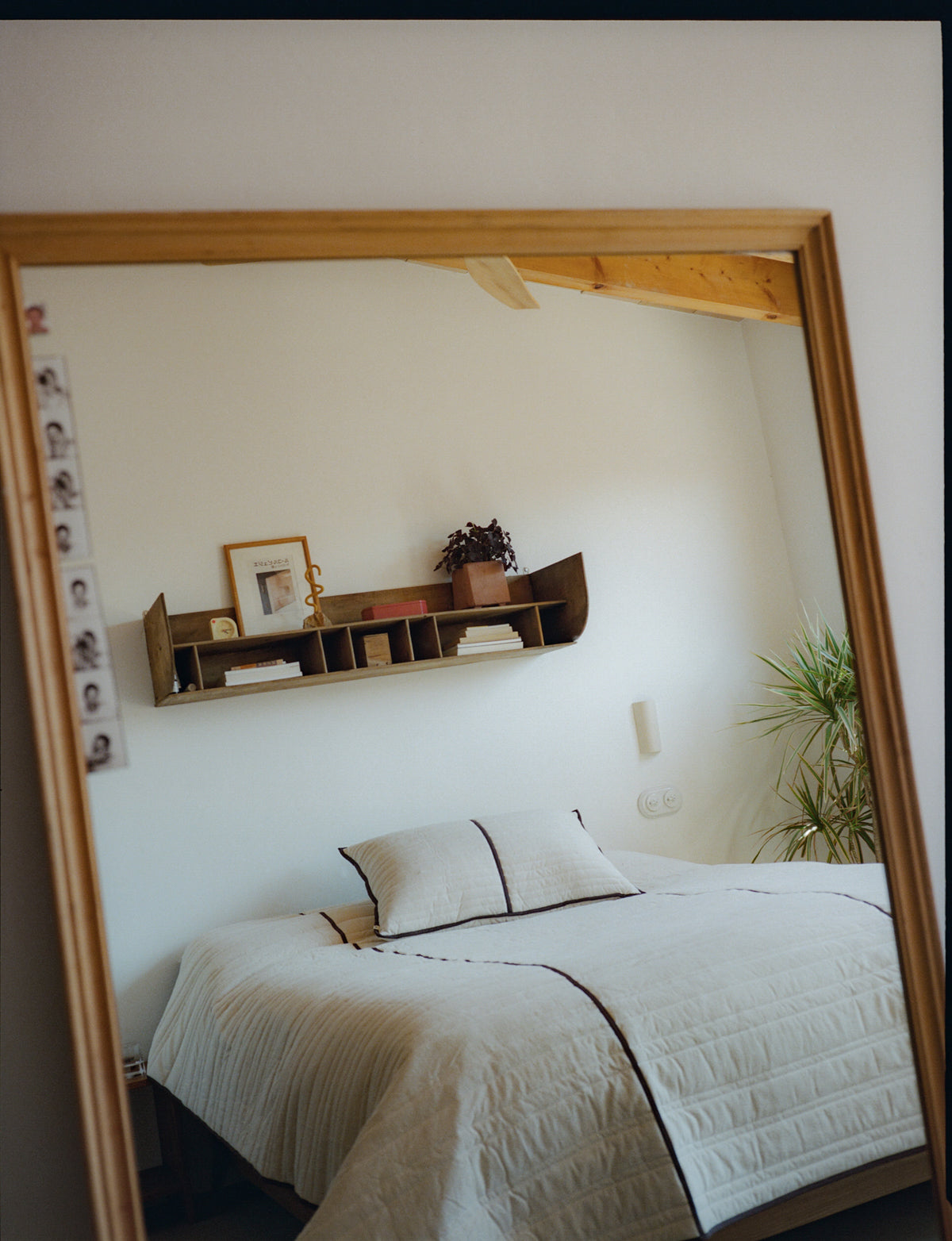 Ferm Living Vari gesteppt Tagesdecke - Double - Natural/Dark Cho