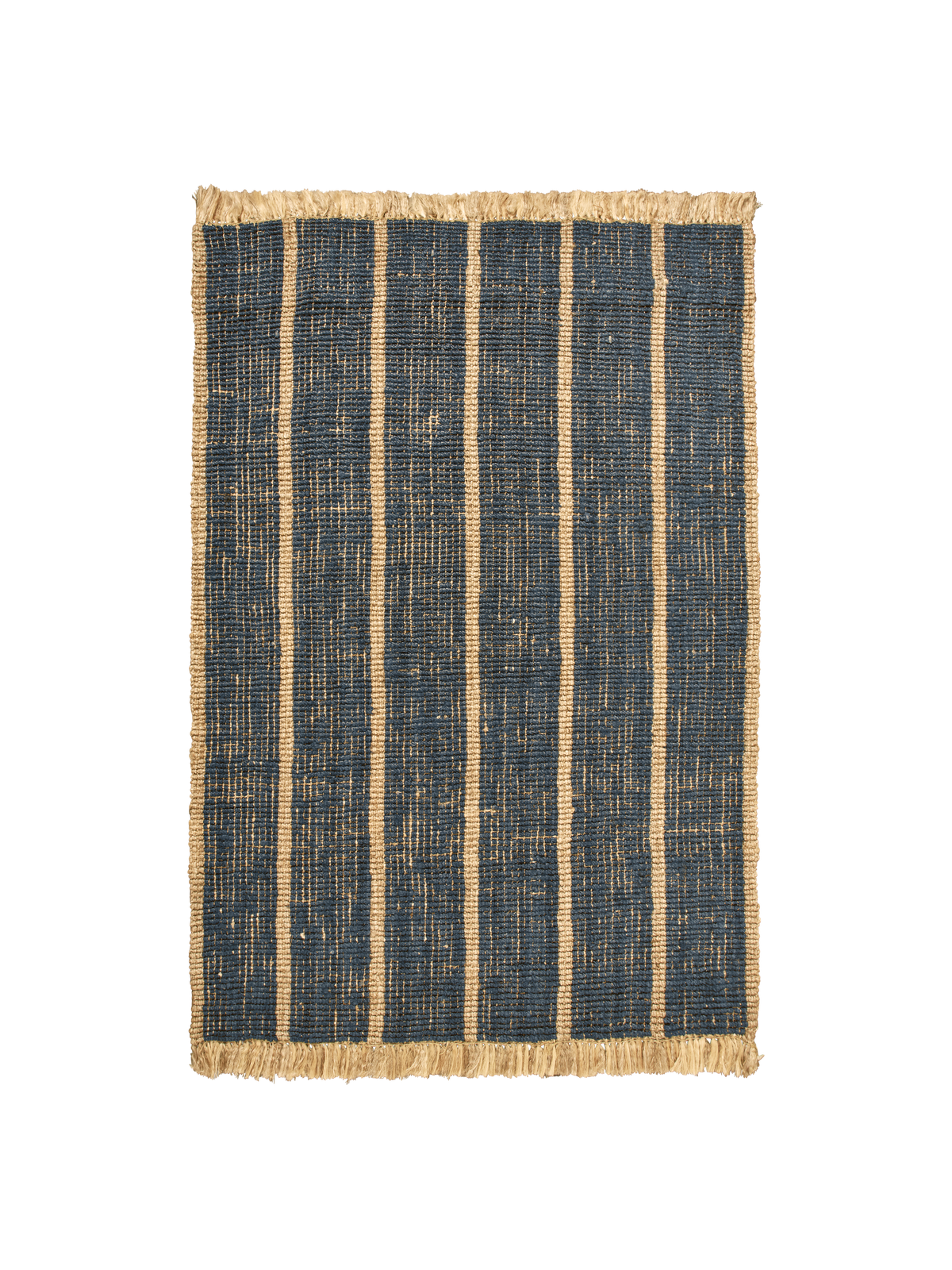 Ferm Living Athens Stripes Rug - 170 x 240 - Natural/Ink Blue