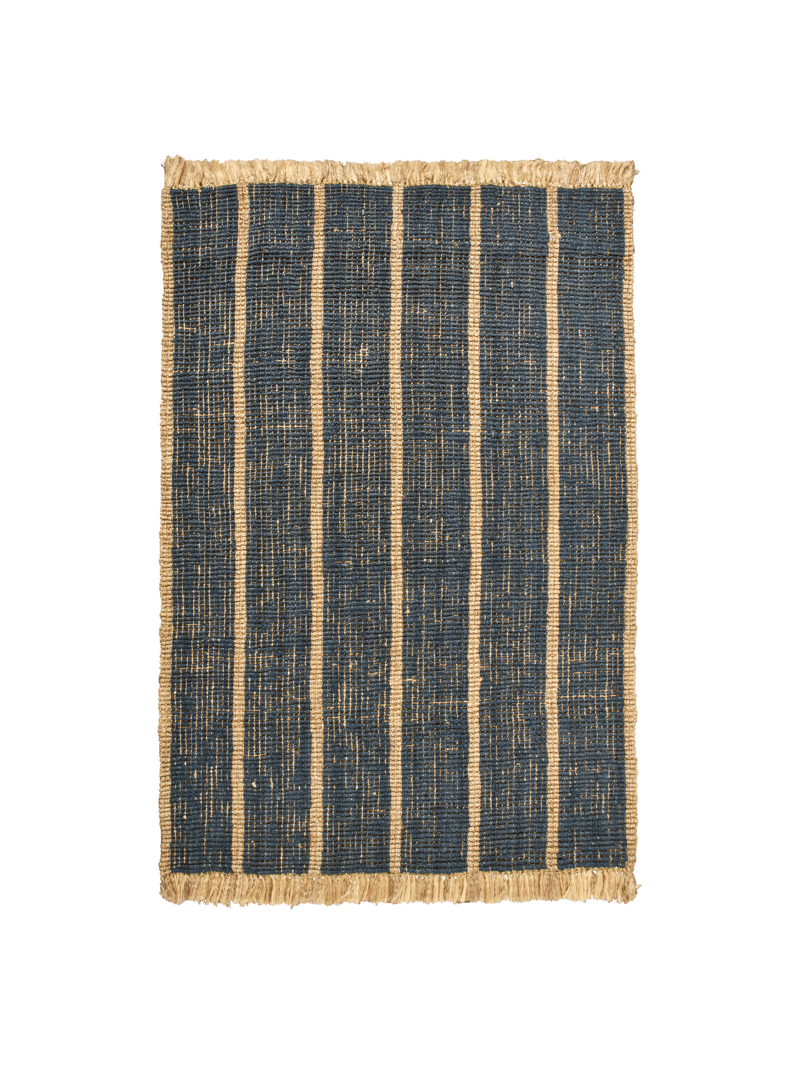 Ferm Living Athens Stripes Teppich - 170 x 240 - Natural/Ink Blue
