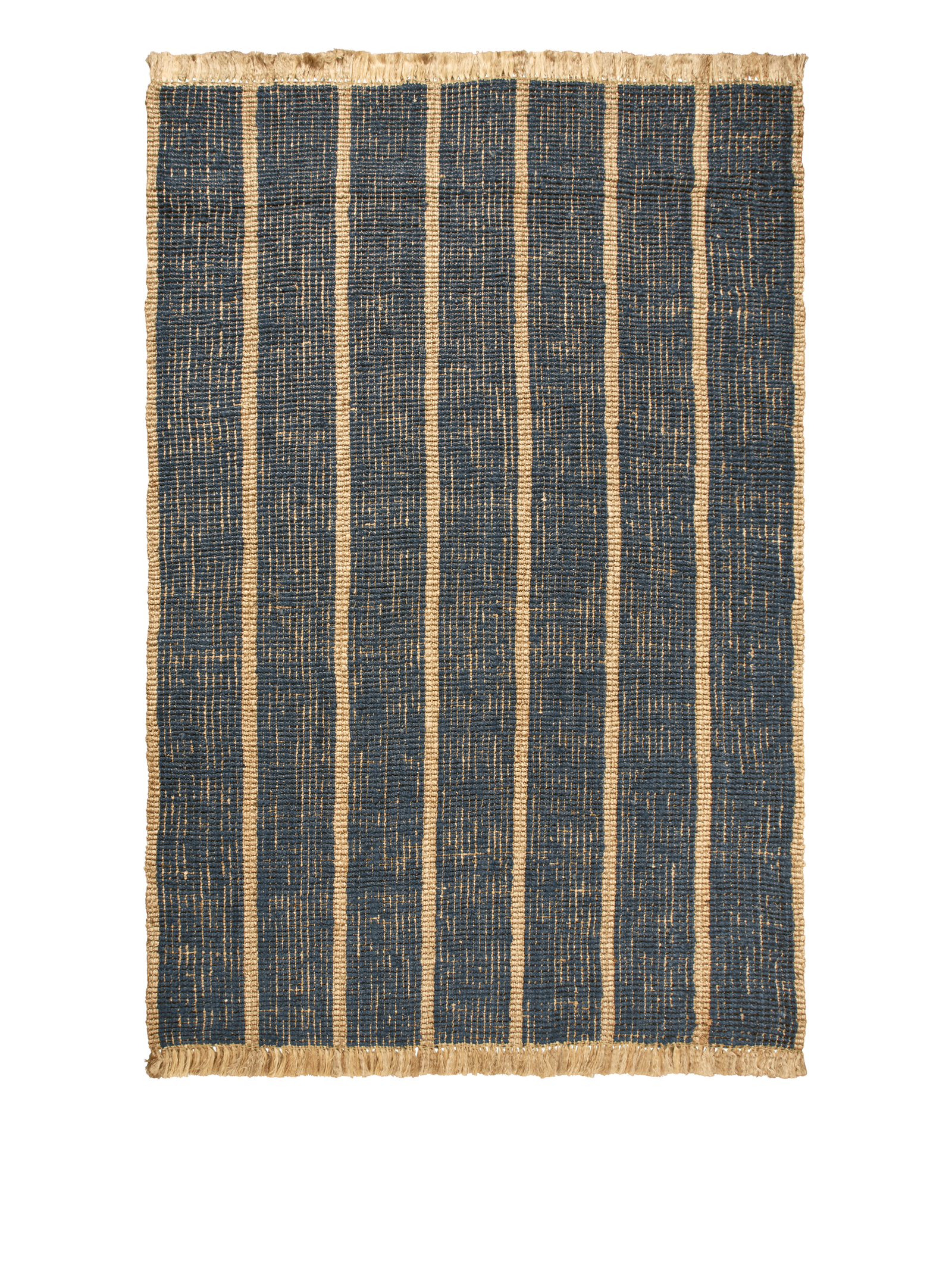 Ferm Living Athens Stripes Teppich - 200 x 300 - Natural/Ink Blue