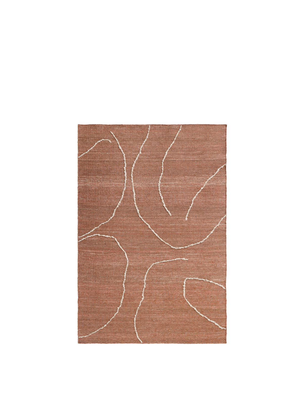 Ferm Living Gesso Jute Teppich - 140 x 200 - Terracotta/Off-white