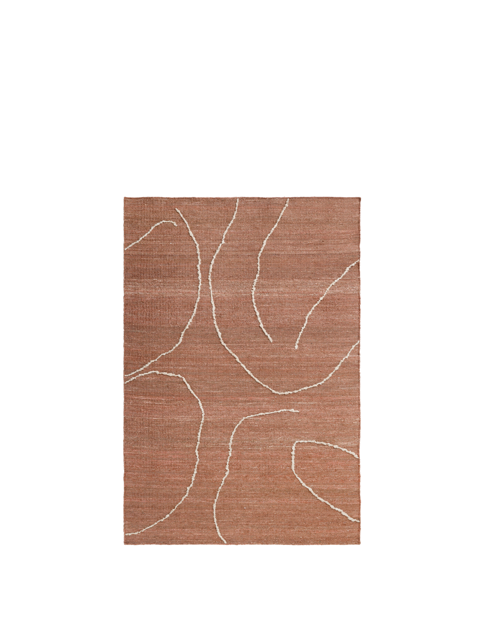 Ferm Living Gesso Jute Teppich - 140 x 200 - Terracotta/Off-white