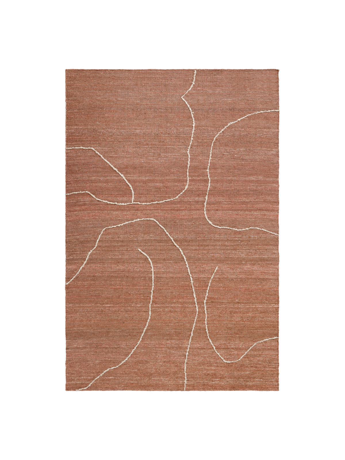 Ferm Living Gesso Jute Teppich - 170 x 240 - Terracotta/Off-white