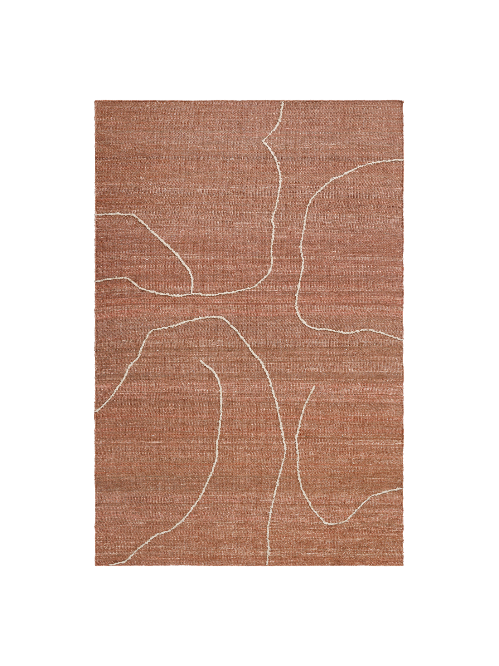 Ferm Living Gesso Jute Teppich - 170 x 240 - Terracotta/Off-white