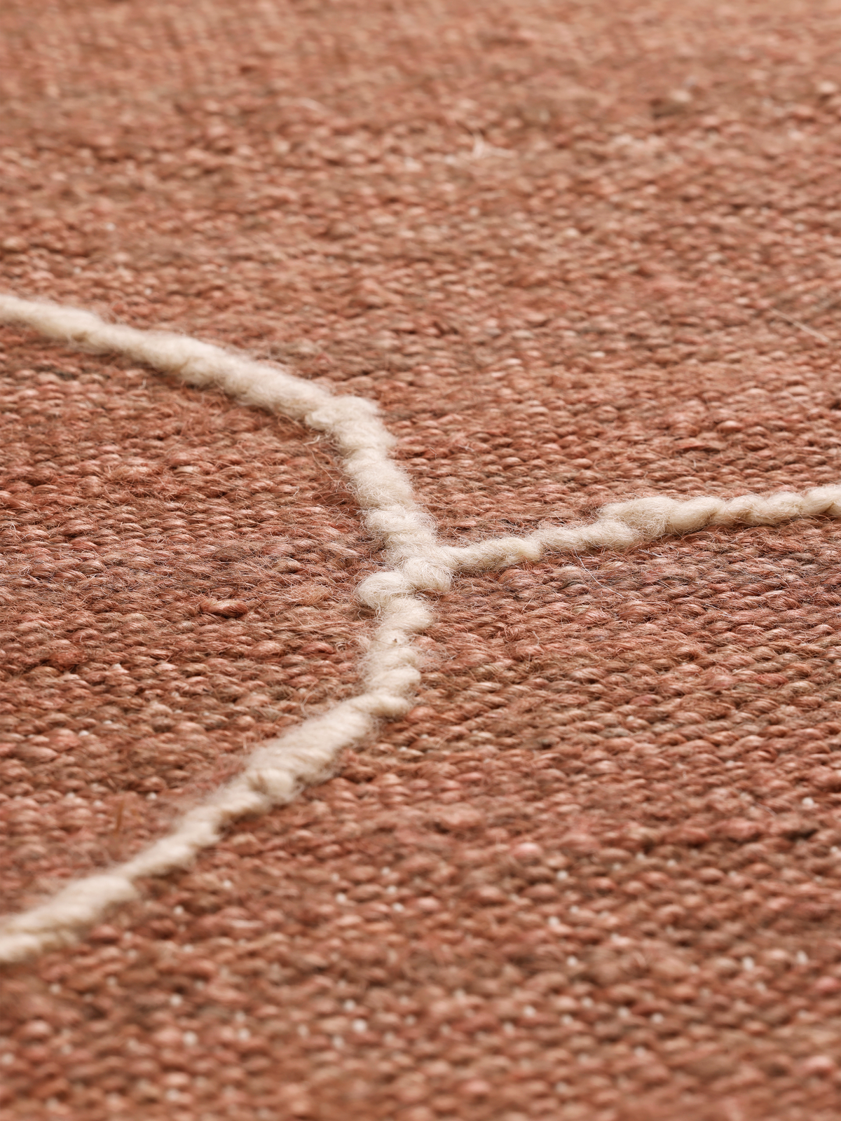Ferm Living Gesso Jute Teppich - 140 x 200 - Terracotta/Off-white