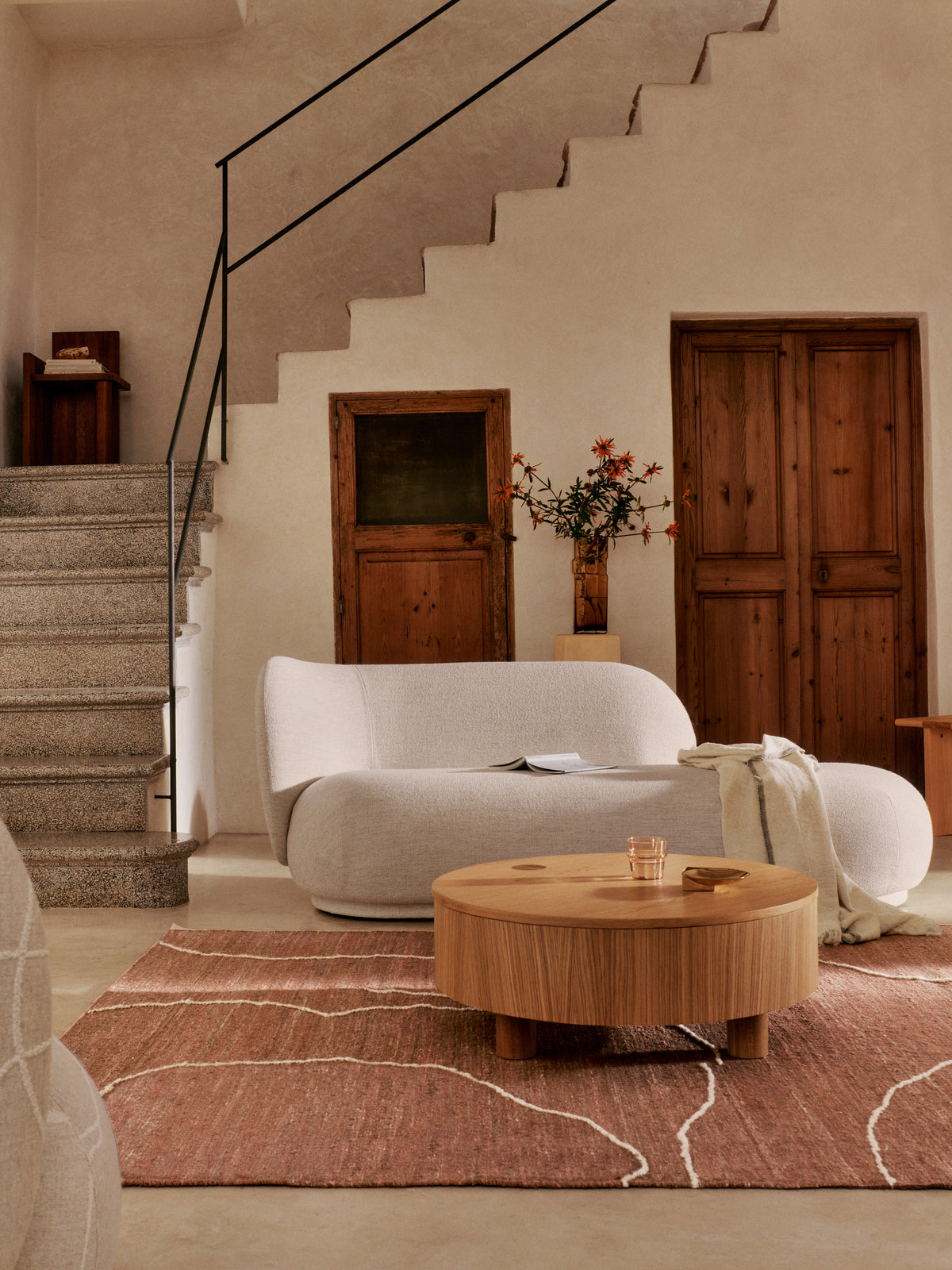 Ferm Living Gesso Jute Teppich - 200 x 300 - Terracotta/Off-white