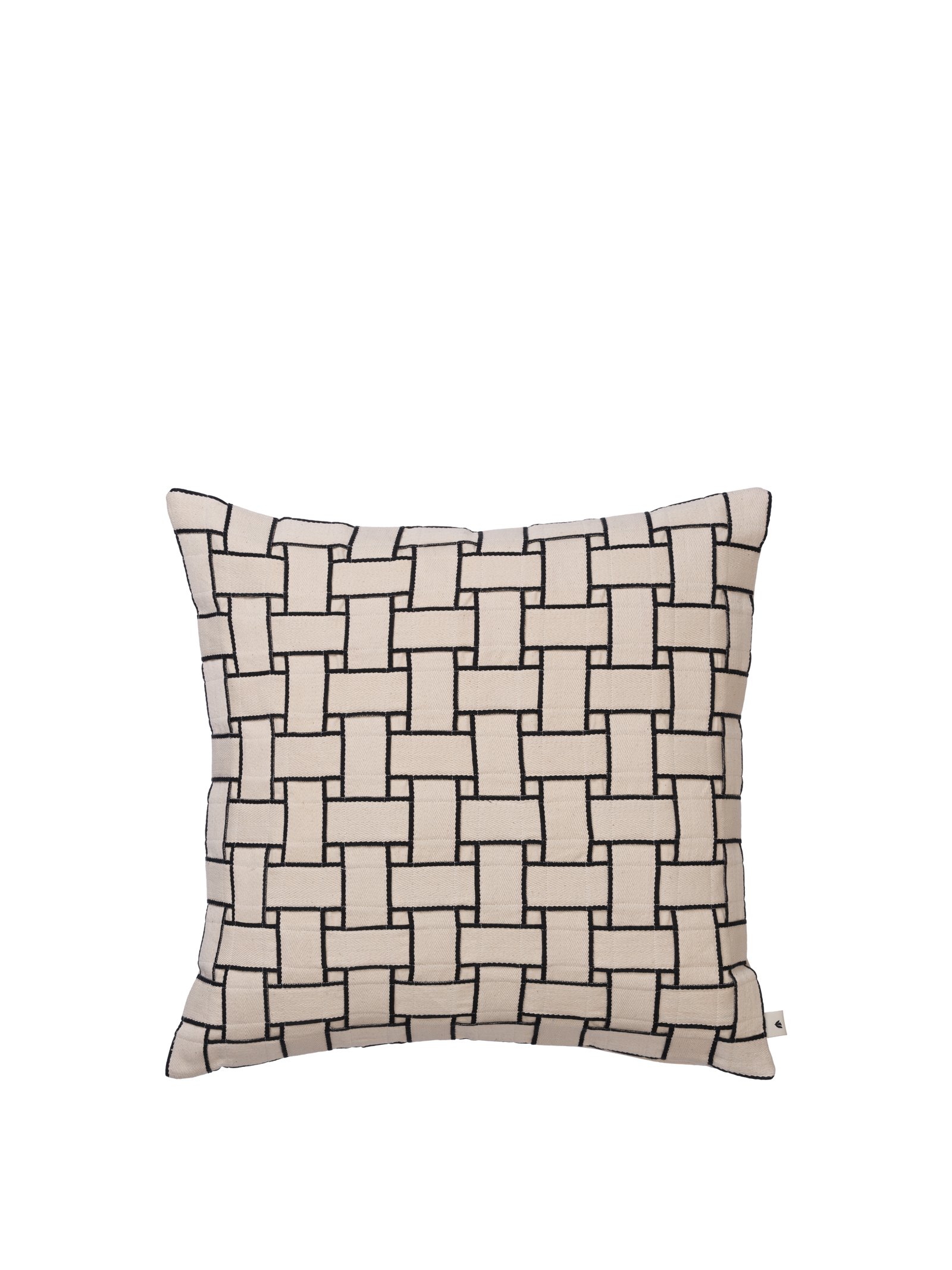 Ferm Living Cuscino a reticolo - Bianco sporco/Nero