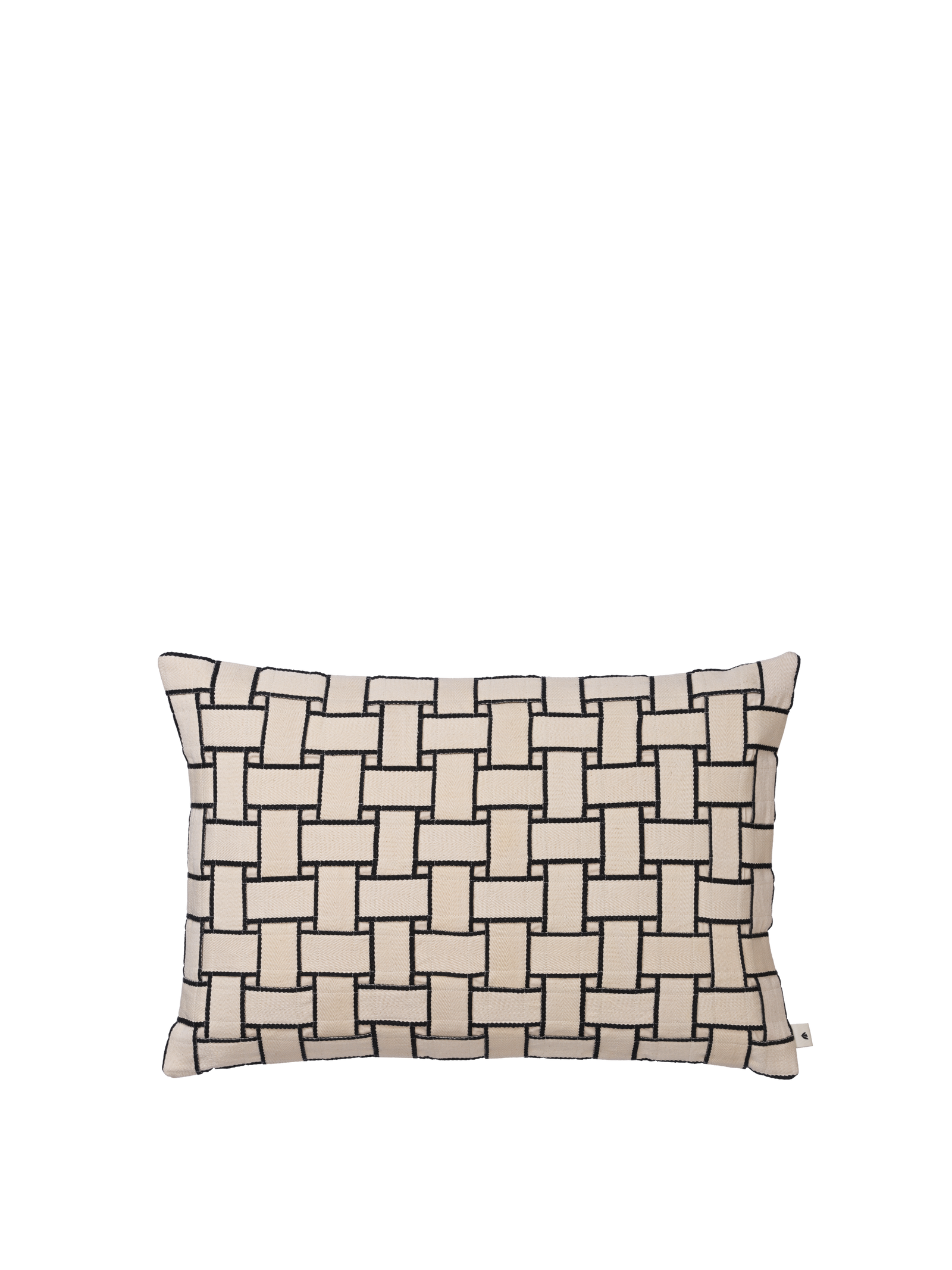 Ferm Living Cuscino Lattice - Rettangolare - Bianco sporco/Nero