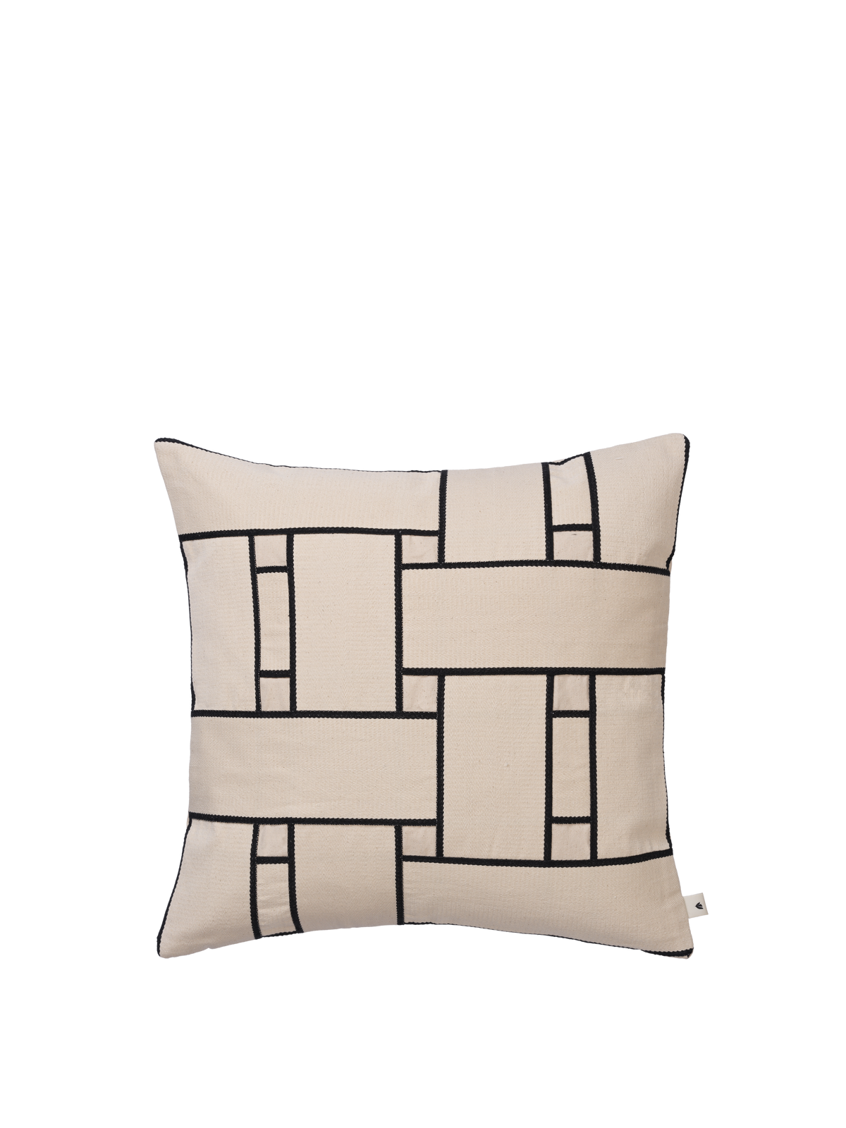 Ferm Living Lattice Offset Cushion - Off-white/Black