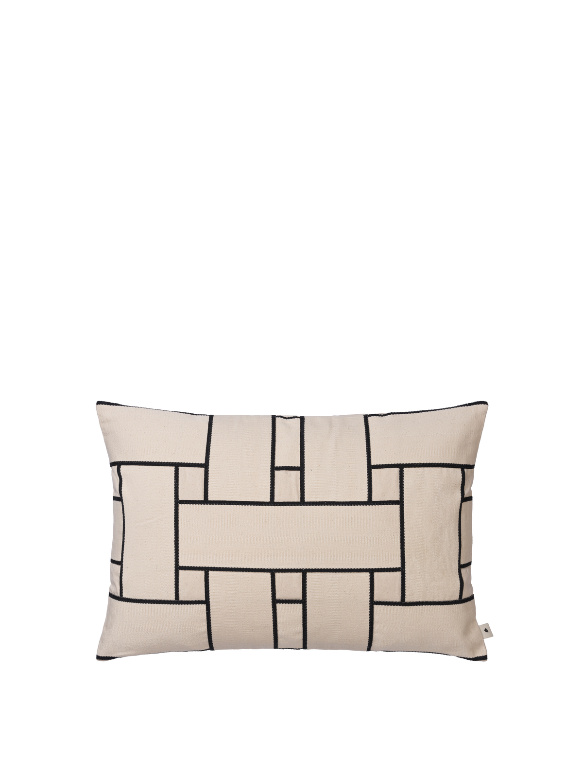 Ferm Living Lattice Offset Cushion - Rectangular - Off-white/Black