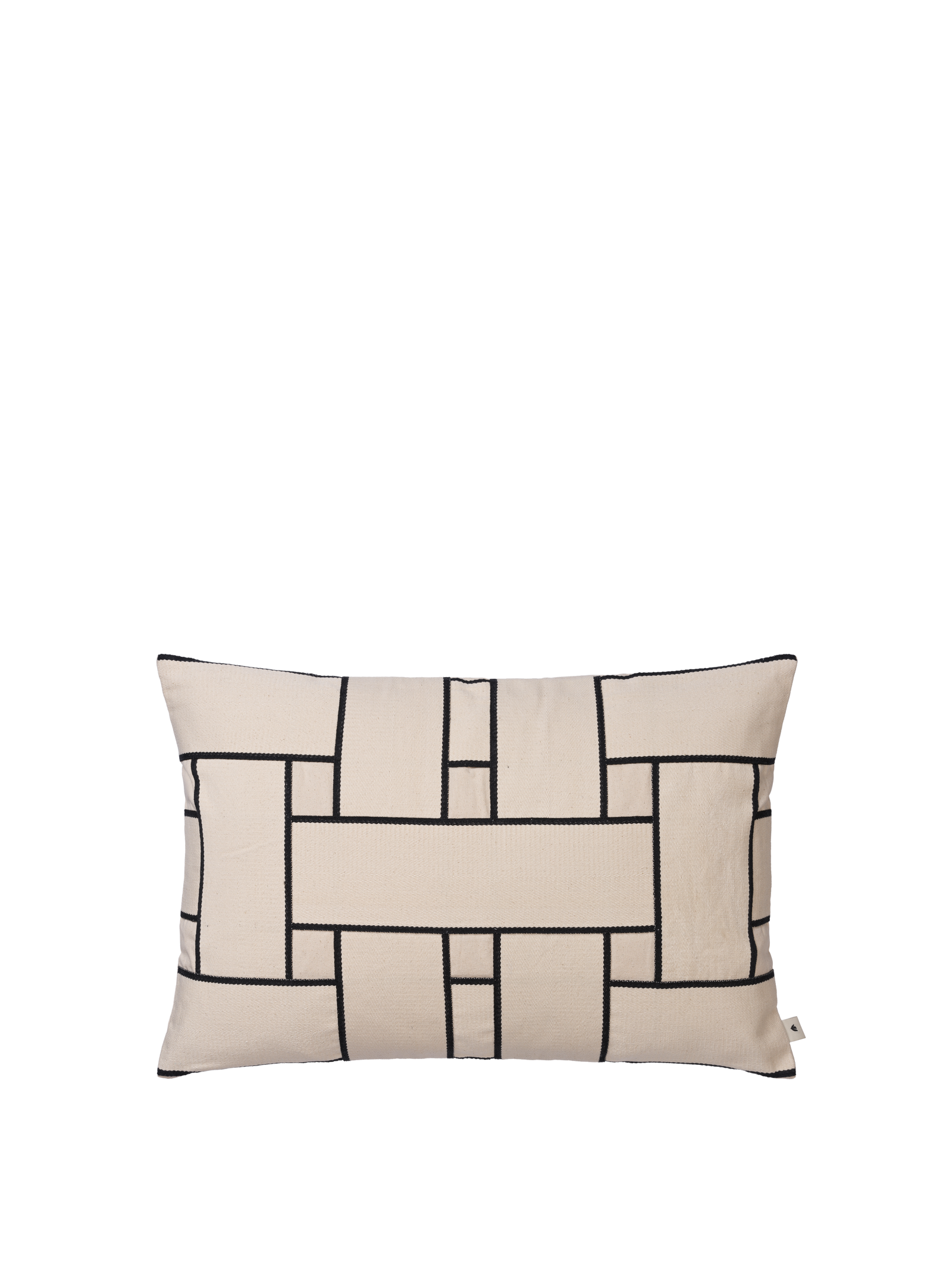 Ferm Living Lattice Offset Cushion - Rettangolare - Bianco sporco/nero