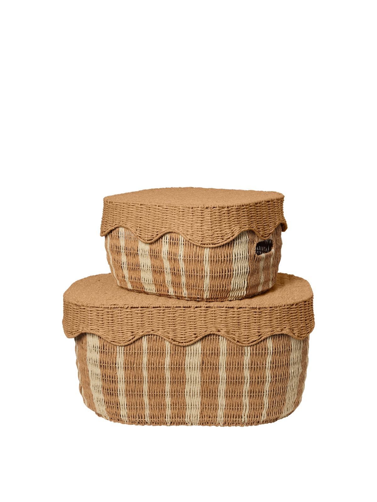 Ferm Living Rivan Rangement Baskets - Set of 2 - Natural/Off-white