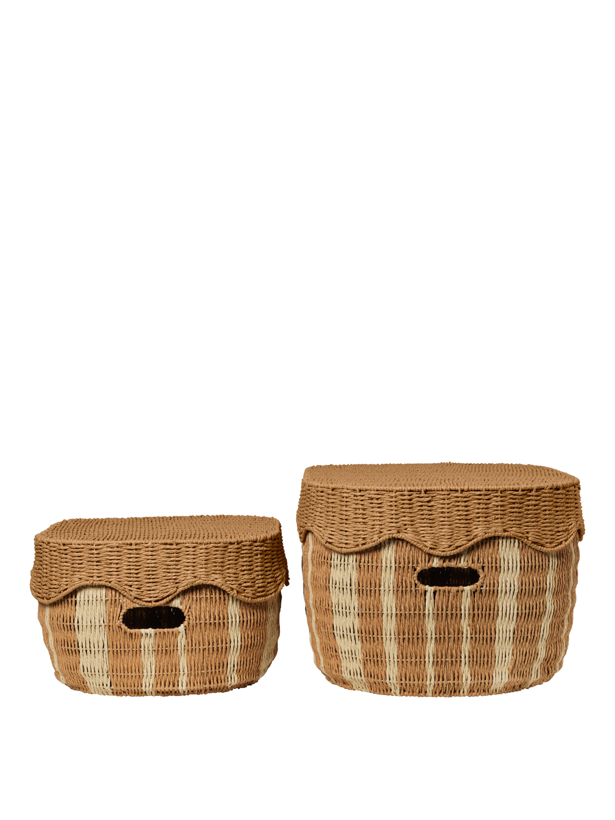 Ferm Living Rivan Rangement Baskets - Set of 2 - Natural/Off-white